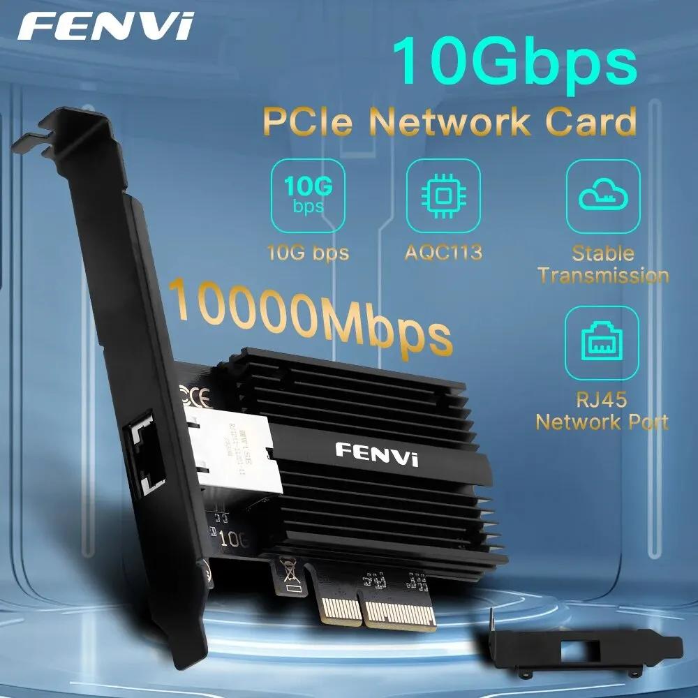 FENVI PCIE-RJ45 Ʈũ ī,  AQC113 ⰡƮ ̴ PCI ͽ LAN , PC ũž Win10/11, 10Gbps, 10000Mbps
